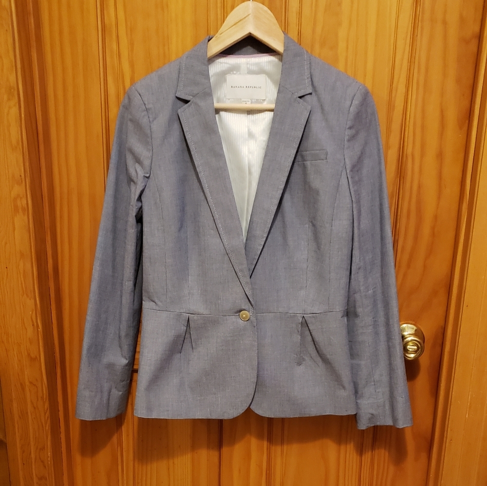 Banana Republic Grey Blazer (Size 10, Stretch)
